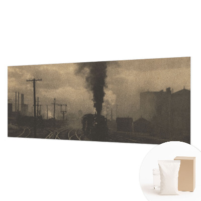 Modern wall mural for bedroom with an industrial landscape motif