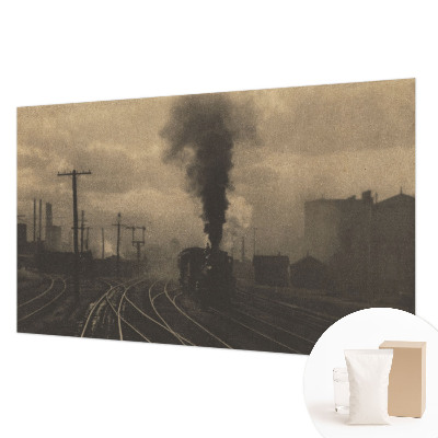Modern wall mural for bedroom with an industrial landscape motif