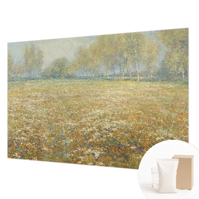 Modern wall mural with a blooming field design