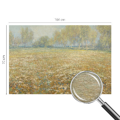 Modern wall mural with a blooming field design
