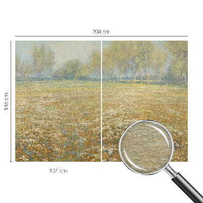 Modern wall mural with a blooming field design