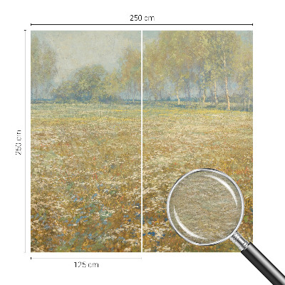 Modern wall mural with a blooming field design