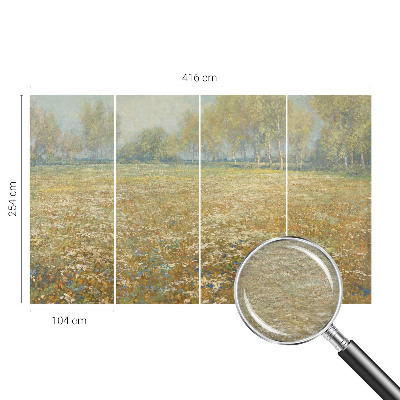 Modern wall mural with a blooming field design