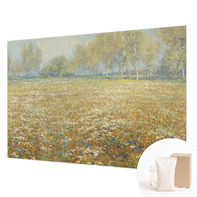 Modern wall mural with a blooming field design