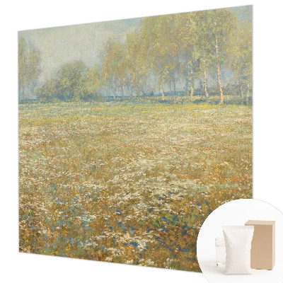 Modern wall mural with a blooming field design