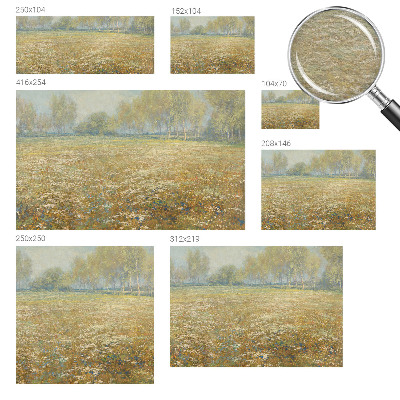 Modern wall mural with a blooming field design