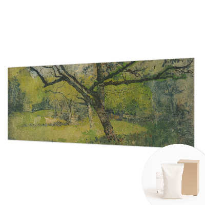 Modern wall mural for living room with a green landscape design