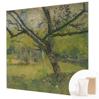 Modern wall mural for living room with a green landscape design