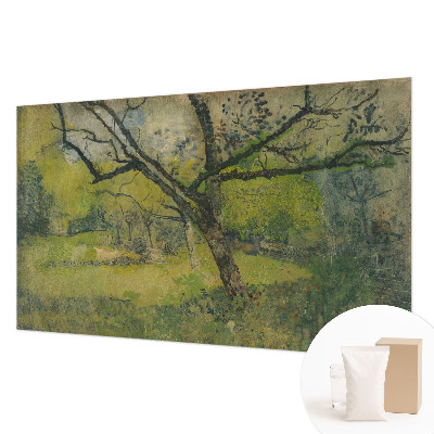 Modern wall mural for living room with a green landscape design