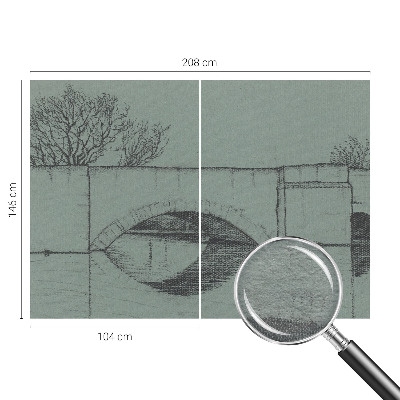 High quality wall mural wallpaper featuring an arch bridge design