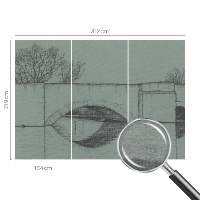 High quality wall mural wallpaper featuring an arch bridge design