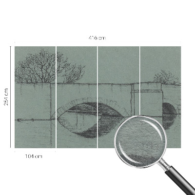 High quality wall mural wallpaper featuring an arch bridge design