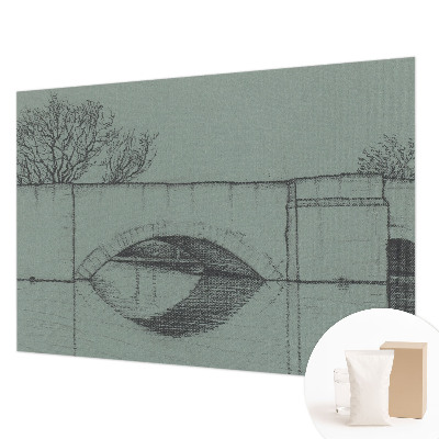 High quality wall mural wallpaper featuring an arch bridge design