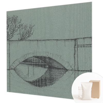 High quality wall mural wallpaper featuring an arch bridge design