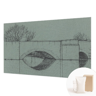 High quality wall mural wallpaper featuring an arch bridge design
