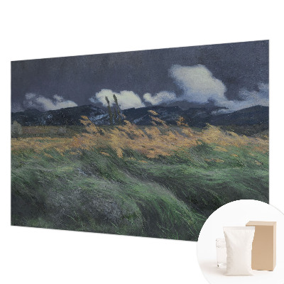 Premium wall mural for bedroom with a blown grass design