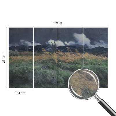 Premium wall mural for bedroom with a blown grass design