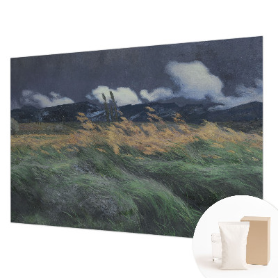 Premium wall mural for bedroom with a blown grass design