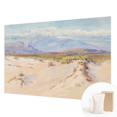 Decorative wall mural for living room with a desert landscape design