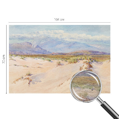 Decorative wall mural for living room with a desert landscape design