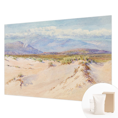 Decorative wall mural for living room with a desert landscape design