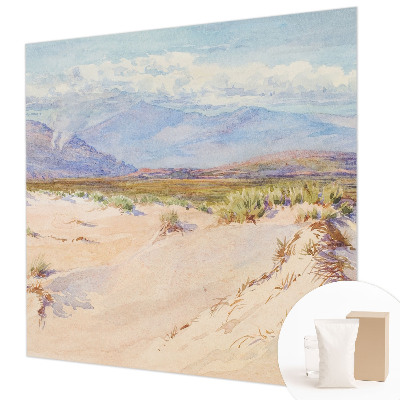 Decorative wall mural for living room with a desert landscape design