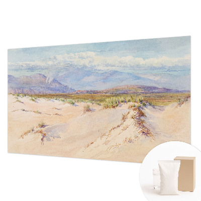 Decorative wall mural for living room with a desert landscape design