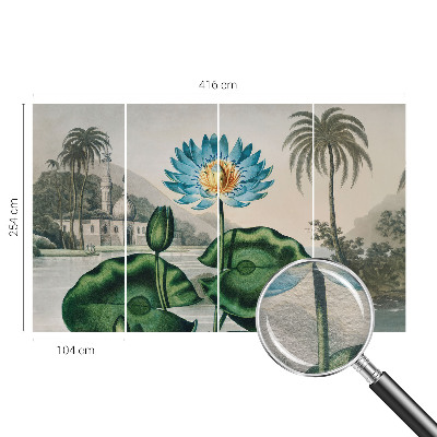 Non-woven wall mural featuring an exotic landscape