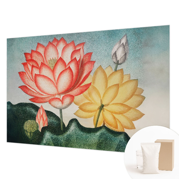Non-woven photo wallpaper with a lotus flowers design