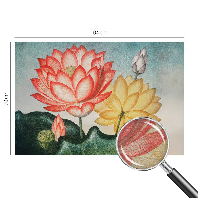 Non-woven photo wallpaper with a lotus flowers design