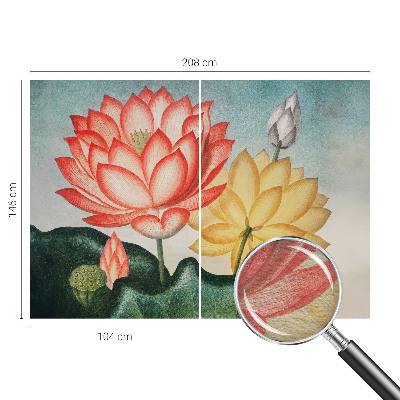 Non-woven photo wallpaper with a lotus flowers design