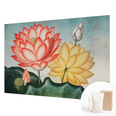 Non-woven photo wallpaper with a lotus flowers design