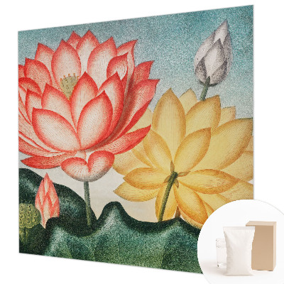 Non-woven photo wallpaper with a lotus flowers design