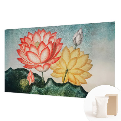 Non-woven photo wallpaper with a lotus flowers design