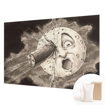 Wall mural featuring a cosmic collision design