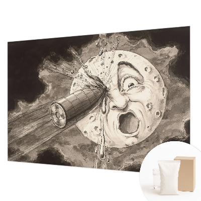 Wall mural featuring a cosmic collision design