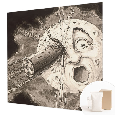 Wall mural featuring a cosmic collision design