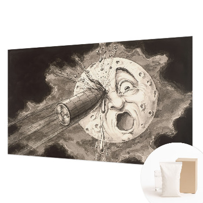 Wall mural featuring a cosmic collision design