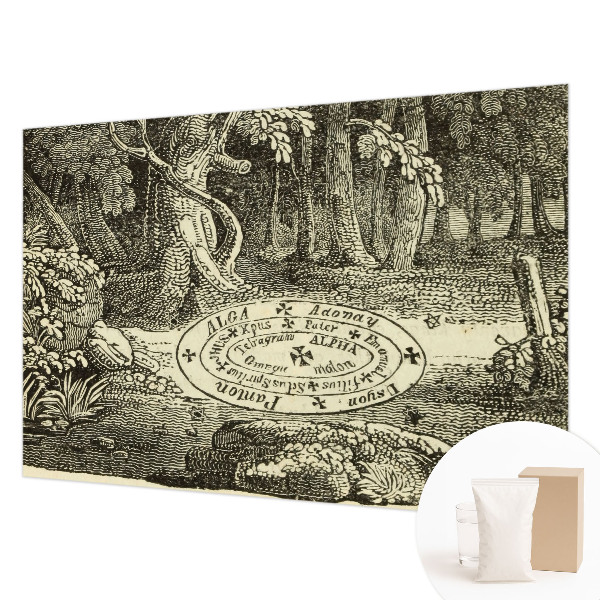 Wallpaper mural with a magic circle design