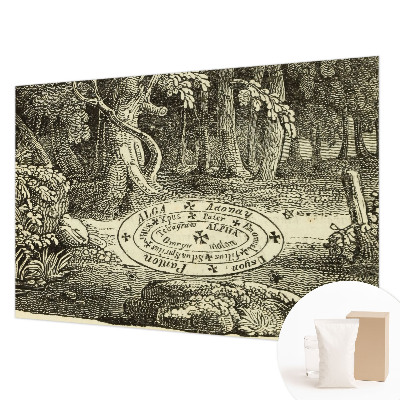 Wallpaper mural with a magic circle design