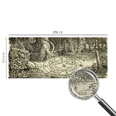 Wallpaper mural with a magic circle design