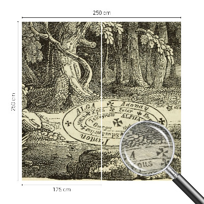 Wallpaper mural with a magic circle design