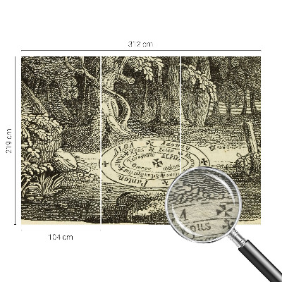 Wallpaper mural with a magic circle design