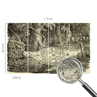 Wallpaper mural with a magic circle design