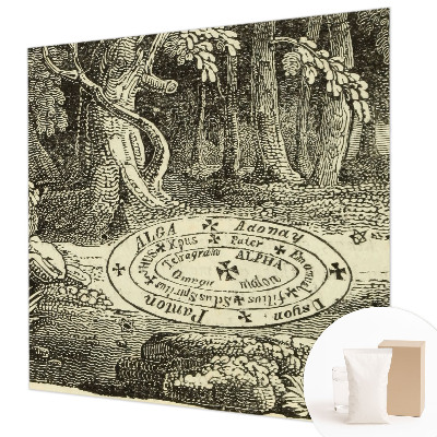 Wallpaper mural with a magic circle design