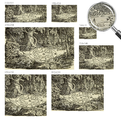 Wallpaper mural with a magic circle design