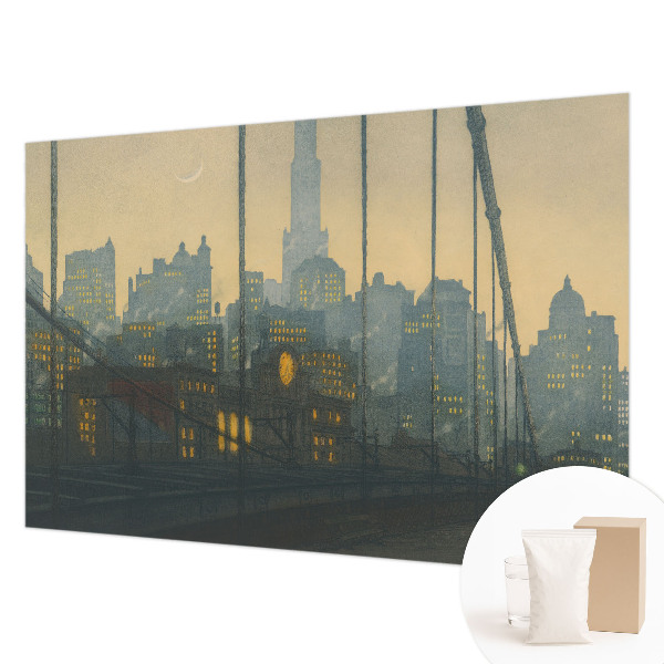 Large wallpaper mural featuring an evening panorama