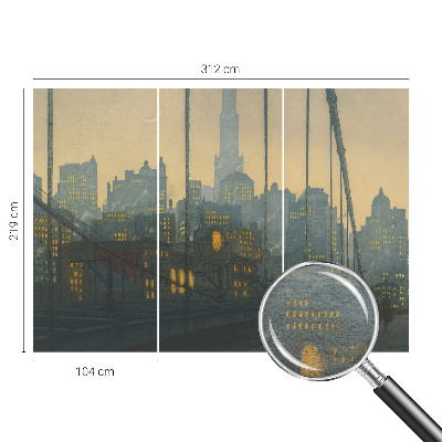 Large wallpaper mural featuring an evening panorama