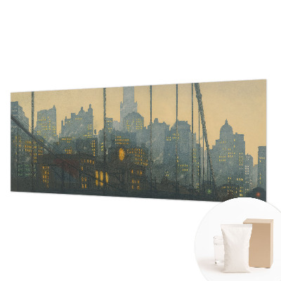 Large wallpaper mural featuring an evening panorama