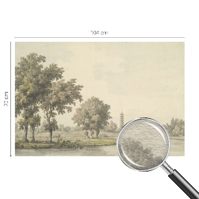 Large wall mural wallpaper with a serene park scene